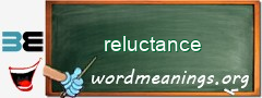 WordMeaning blackboard for reluctance